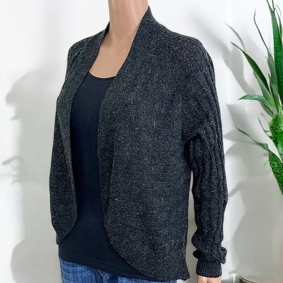 H&M Basic Charcoal Gray Mohair Ribbed Shrug Cardigan - Picture 5 of 15